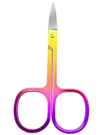 Tesoura Metal Curva Cores — Colorida c/ ponta